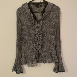 Y2K sheer ruffle blouse